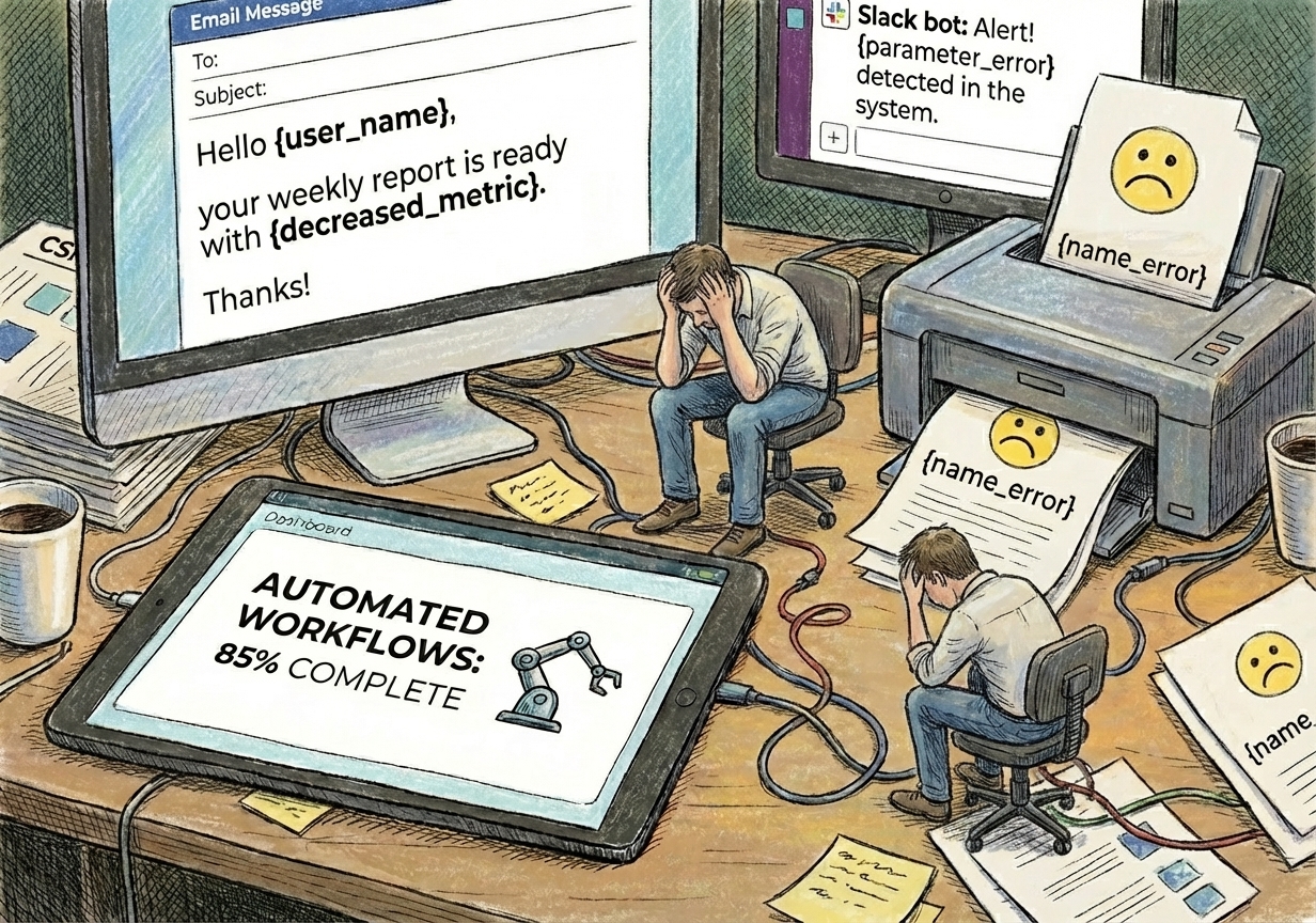Automation errors and parameter issues in workflows